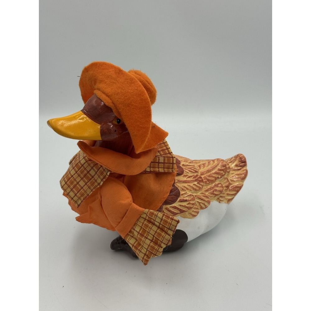 Vintage Ceramic Farmer Or Scarecrow Duck Thanksgiving Fall